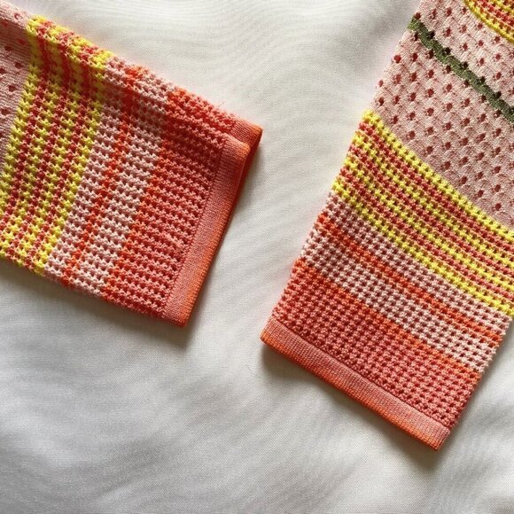 SPORTALM KITZBUHEL DAVINA COLORFUL OPEN KNIT SATIN FLORAL PANEL ZIP UP JACKET - Picture 8 of 10